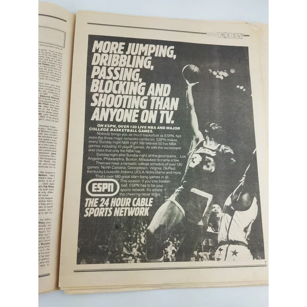 RARE 1983 NBA Today Newspaper Magazine Basketball New Jersey NETS Vtg 80s 1980s